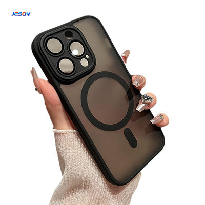 Bom preço. Casca de telefone Magsafe Translúcida Frosted Skin-Friendly Proteção de câmera Para iPhone on-line