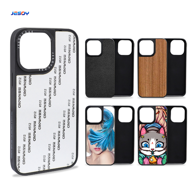 Good price Matt Groove TPU PC Phone Case Inlay Leather Wood Shockproof For IPhone online