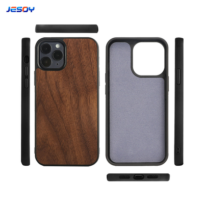 Good price Smooth Finish Real Wooden Mobile Phone Cover TPU Shockpoof Soft Black online
