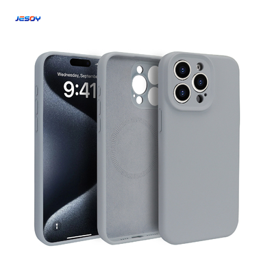 Soft Touch Liquid Silicon Mobile Cover Shockproof With Magsafe Silicone Case