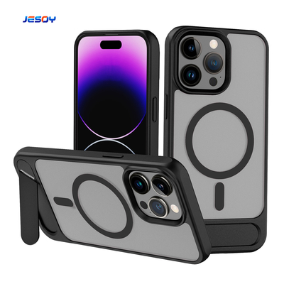 Giá tốt. Tương thích Invisible Stand Magsafe Phone Case Shockproof Matte Đối với iPhone 16 15 14 trực tuyến