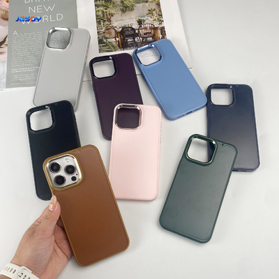 Good price Back Cover 1mm Depth Groove Phone Case Metal Frame Key Inlay Leather Wood Velvet online