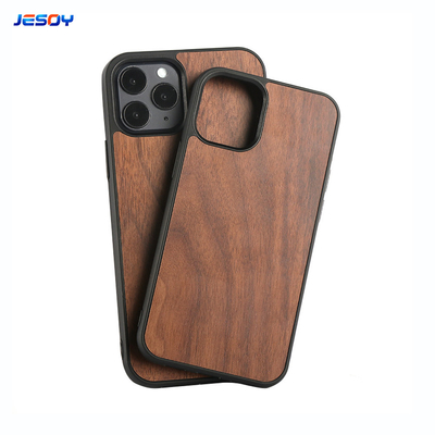 TPU Bamboo Wooden Phone Case Natural Walnut Wood Phone Cover Shockpoof