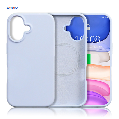 Soft Microfiber Lining Liquid Silicone Phone Case Strong Magnetic For IPhone