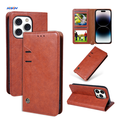 Good price Custom Leather I Phone Case With Card Holders Flip Wallet Stand Leather Phone Cover online