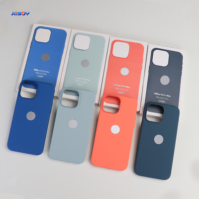 Official With Logo Magnetic Liquid Silicon Mobile Cover Soft Microfiber for iPhone